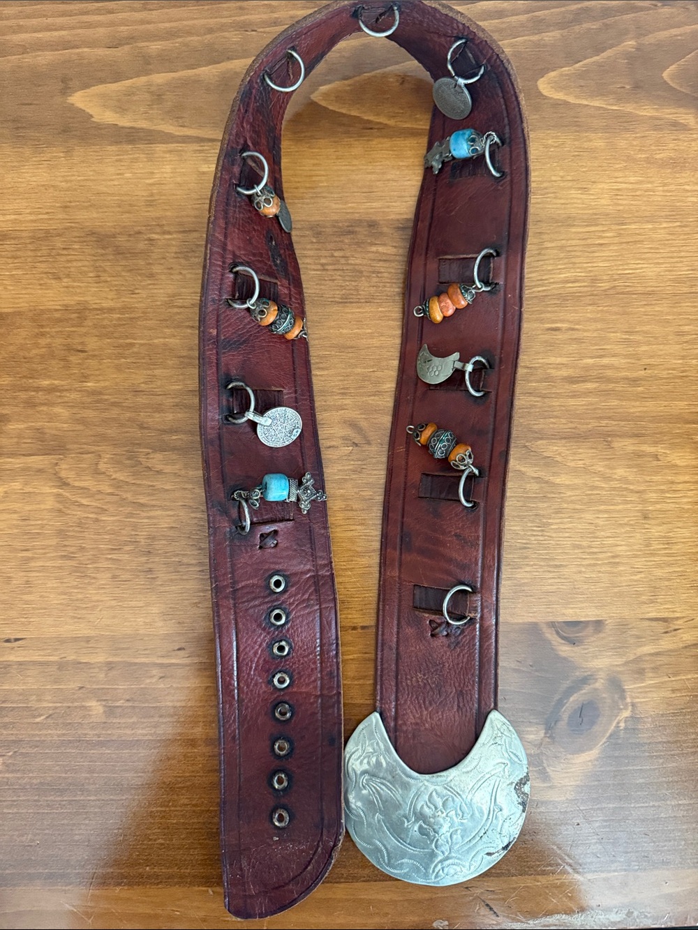 Vintage Style Wide Leather Boho Western Charm Belt
